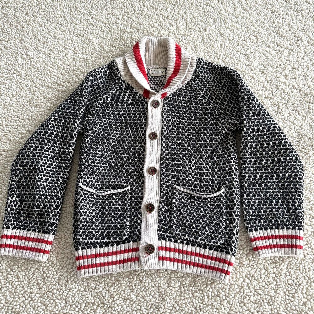 Hatley Shawl Collar Buttoned Knit Cardigan Thick Knitted Boys Size 6